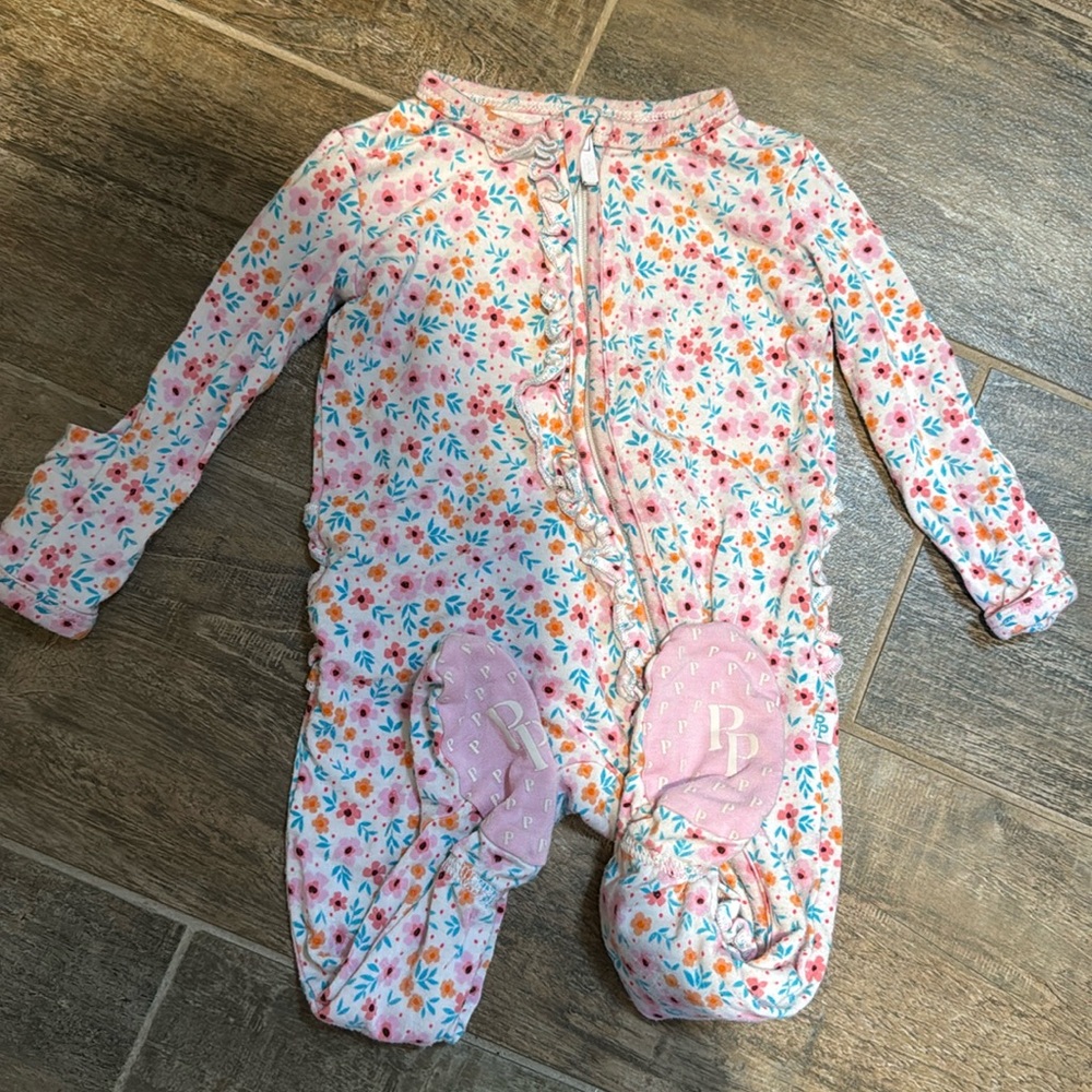 GUC Posh Peanut ruffle footie pajama